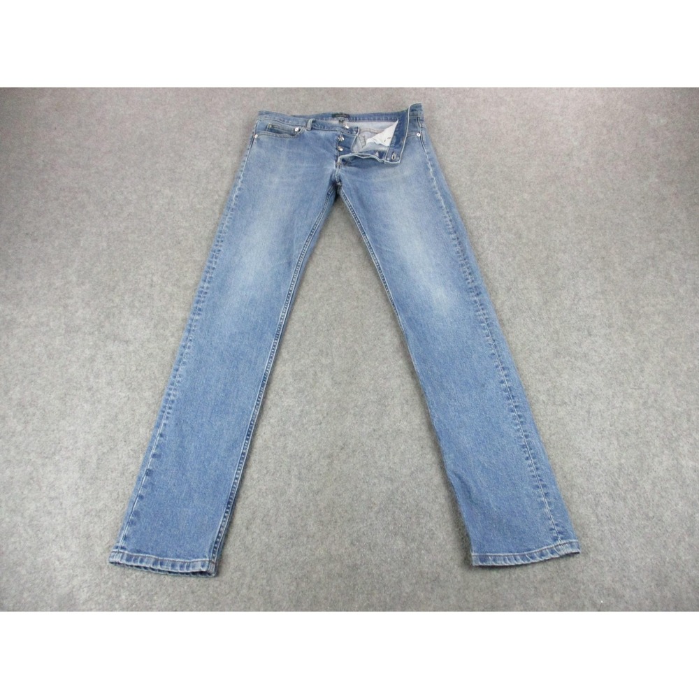 APC Jeans Mens 33x34 Blue Petit Standard Slim Straight Light Wash Denim